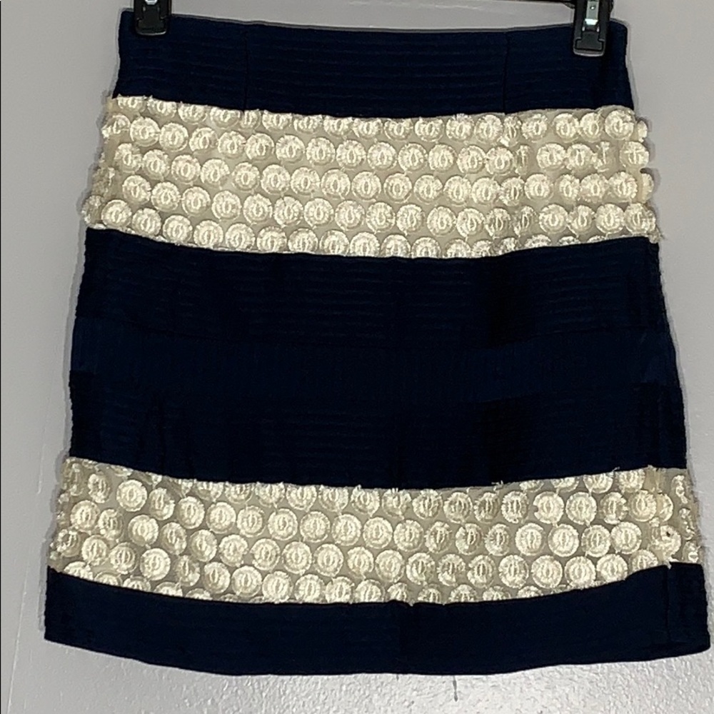 Douglas Hannant Silk Blend Raised Floral mini pencil skirt 4 women’s